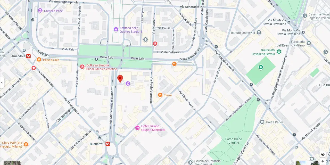 Mappa Google Maps - Via Buonarroti 48, Milano