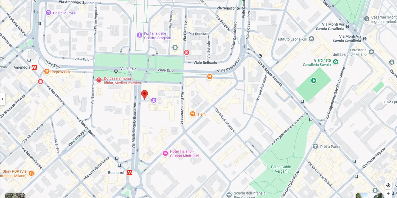 Mappa Google Maps - Via Buonarroti 48, Milano